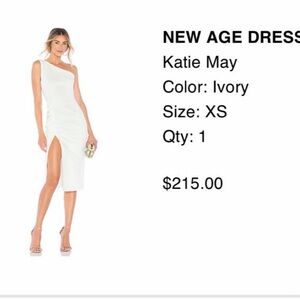 Katie May Off-White One-Shoulder Dress